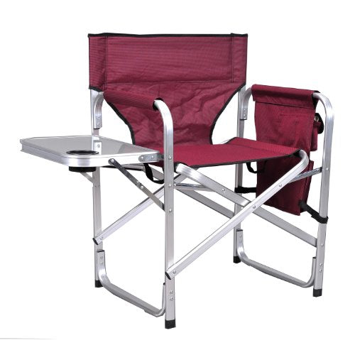 Stylish Camping Full Back Folding Director's Chair - color: Burgundy