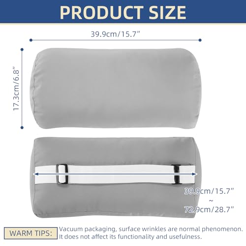 Headrest Pillow for Patio Chaise Lounge, 2 Packs Head Pillow with Elastic Band for Zero Gravity Lounge Chair, Head Neck Rest Pillow Lumbar Pillow, Light Gray - color: Light Gray