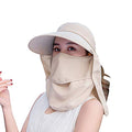 Outdoor UPF 50+ UV Sun Protection Waterproof Breathable Face Neck Flap Cover Folding Sun Hat for Men/Women - color: Khaki