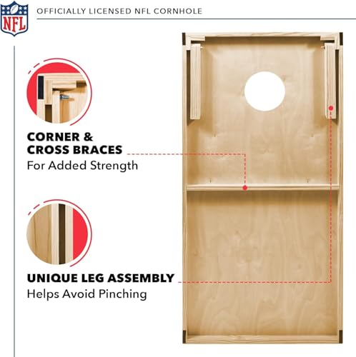 Wild Sports NFL San Francisco 49ers 2' x 4' Regulation Size Solid Wood Cornhole Set with Direct Print HD Team Graphics