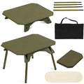 Foldable Camping Table | Adjustable Height Portable Camp Table for Backpacking, Picnic & Car Travel | Compact Small Folding Table with Carrying Bag & Cup Coasters | Camping Essentials