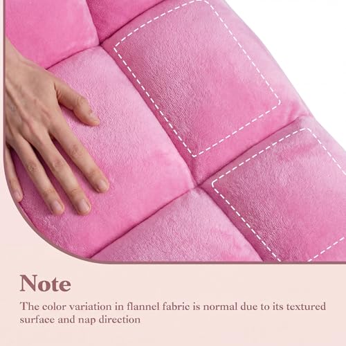 Giantex Folding Floor Chair with Back Support, 14 Adjustable Position, Padded Sleeper Bed, Couch Recliner, Gaming Video Chairs for Adults, Meditation, Living Room (Light Pink) - color: Pink, size: 26"x21"x21"