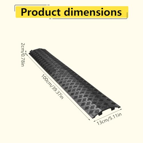 Driveway Hose Protector - Cable Ramp Cover | Sturdy Power Line & Hose Guard for Driveway, Garage, Garden, Asphalt, Sidewalk, and Walkway Protection Indoor Outdoor Use