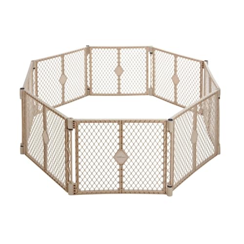 Toddleroo by North States - Superyard Baby Play Yard: Freestanding 8-Panel Baby Playpen - Indoor or Outdoor Use - Made in USA - Encloses Up to 34.4 Square Feet - 26 Inches Tall - Sand - color: Sand, size: 26.0 Inch