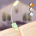 Gritin 9 LED Rechargeable Book Light for Reading in Bed - Eye Caring 3 Color Temperatures,Stepless Dimming Brightness,80 Hrs Runtime Small Lightweight Clip On Book Reading Light -Cyan - color: Cyan