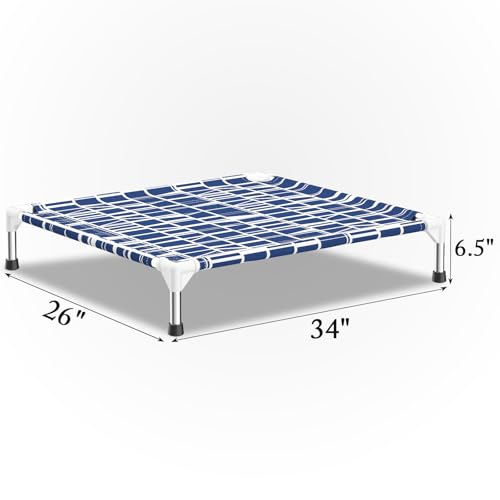 Elevated Dog Bed - Soft Comfortable Fabric, Easy to Clean, Stainless Steel Frame, Raised Design for Air Circulation, Durable Pet Cot for Medium Dogs, Breathable & Stable Pet Bed - size: M