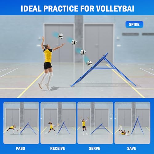 Volleyball Baseball Rebounder Net, Softball Rebounder Pitchback Net Quick Adjustments, Quick Adjustments Lacrosse Bounce Back Practice Equipment, Ideal for Outdoor Indoor and Backyard Training - size: 5ftx4ft, style: Multi-Sport Rebounder Net