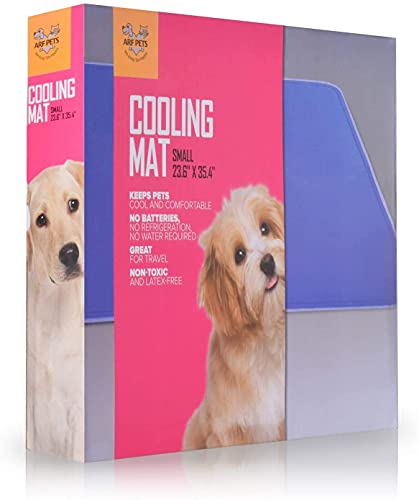 Arf Pets Dog Cooling Mat 23” x 35” Pad for Kennels, Crates, Beds, Non-Toxic, Durable Solid Self Cooling Gel No Refrigeration or Electricity Needed - size: 23 X 35