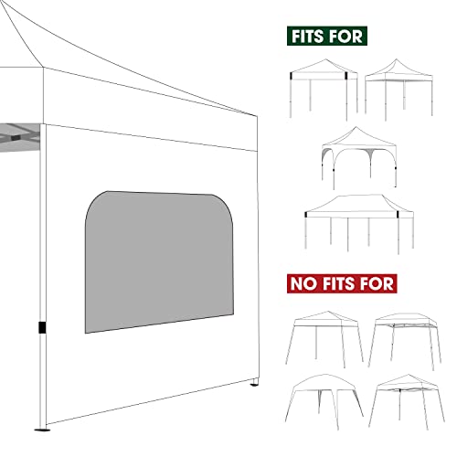 COOSHADE Instant SunWall 8x8 SideWall for Pop up Canopy Tent, 1 Pack Sidewall with Mesh Window Only, Black - color: Black, size: 8x8-Net Window