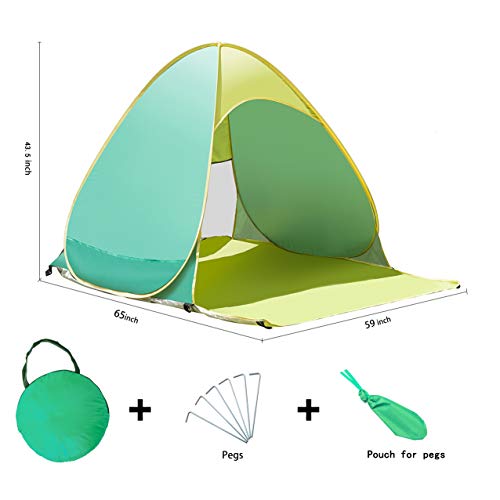 Automatic Pop Up Instant Portable Outdoors Quick Cabana Beach Tent Sun Shelter - color: Green
