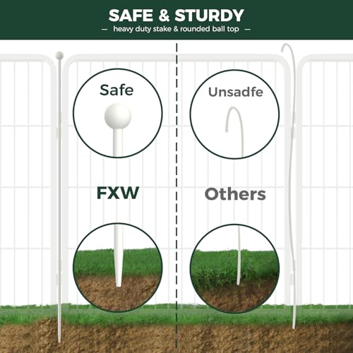 FXW Rollick Unleashed Dog Playpen for Indoor, Yard, RV Camping, 40 inch 16 Panels for Medium and Large Dogs, White│Patented - color: White, size: 40"H