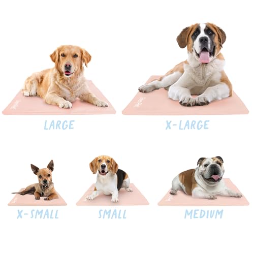 The Green Pet Shop Dog Cooling Mat Cover - Small, Nude/Pink - Protect Your Cool Pet Pad from Dirt & Damage - Machine Washable - color: Nude/Pink, size: S