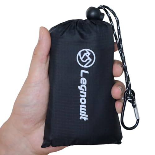 Outdoor Pocket Blanket, 55"x39" Waterproof Foldable Compact Small Pincic Blanket, Ultralight Tarp for Camping, Festival, Beach, Hiking, Backpacking, Travel and More, Stakes Included (Black) - color: Black, size: 55"*39"