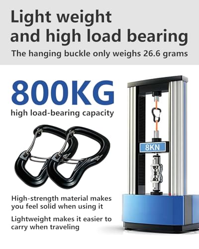 Heavy Duty Carabiner Clip Hook 8KN (1763 lbs), 2 PCS Ultra-Light Aluminum Caribeaners with Double Door D Ring Shape, for Hammock, Camping, Hiking, Backpacking, Dog Leash, Keychain Clip - style: 1#Black-4pc
