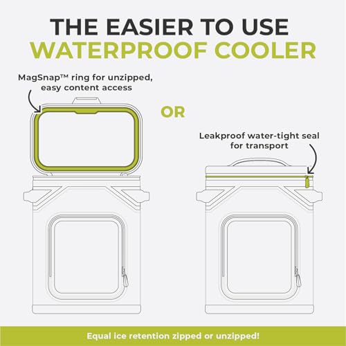 CORE Magnetic Leak Proof Soft Cooler with Waterproof Zipper | Insulated Bag Portable Ice Chest Box | Best Soft Cooler for Food & Beverages for Tailgating, Car Camping, Travel, and Family Beach Picnics - color: Shadow Gray, size: 24 Can