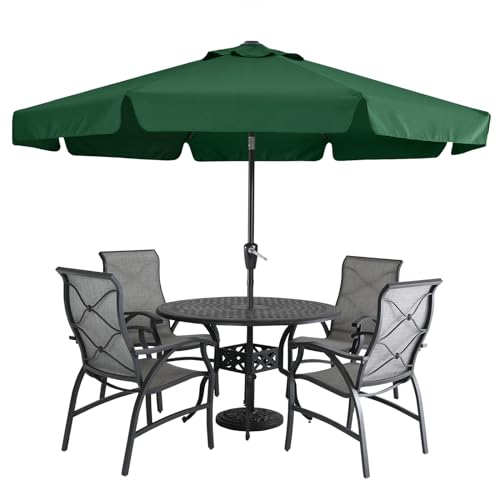 MASTERCANOPY Valance Patio Umbrella for Outdoor Table Market -8 Ribs (10ft, Forest Green) - color: Forest Green, size: 10FT