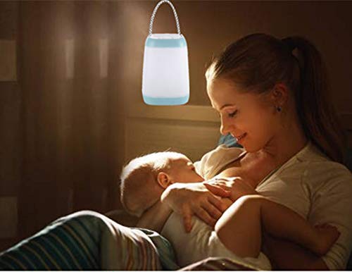 Night Light for Kids, USB Rechargeable Nursery Lamp Portable Camping Lantern with 3 Light Modes for Camping,Emergency,Bedroom,Indoor and Outdoor(Cyan, 1 Pack) - color: Cyan