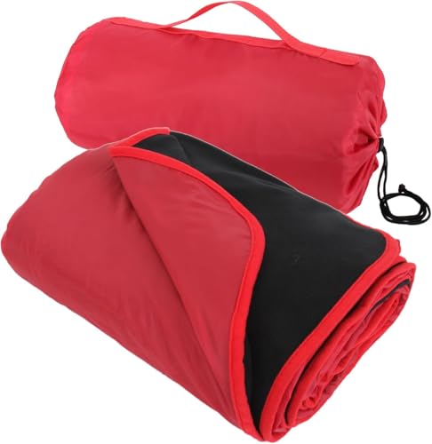 Threadart Personalized Outdoor Rainproof & Windproof Thick Stadium Blanket | for Camping, Picnic, Sports, Festivals, Football, Baseball, Concerts, Parks, Beach 55" x 79" - color: Black/Red