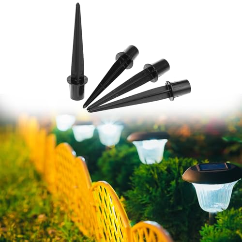 QWORK Metal Stakes Solar Lights Replacement Spike, 8 Pack Reinforced Ground Stakes, Replacement Nails for Garden Lights Landscape Pathway Patio Lamps Pole, 0.78x5.36 inches Outdoor Ground Stake