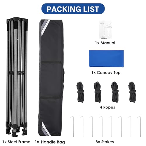 COBIZI 10x15 Heavy Duty Pop Up Canopy Tent with 4 Sidewalls Thicken Frame, Commercial Easy Up Outdoor Wedding Party Tents, All Season Waterproof Windproof with Stakes Sandbags Ropes Bag, Uranus - color: Uranus, size: 10x15