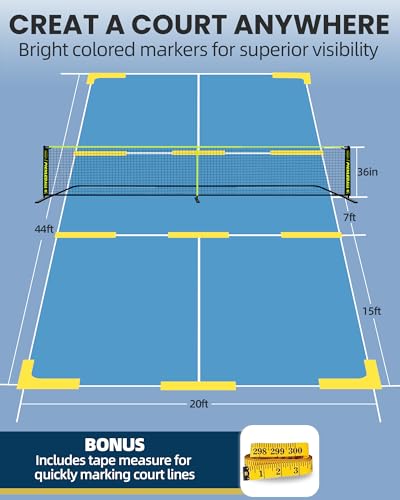 Bltend Portable Pickleball Net Set, 22FT Regulation Size Pickle Ball Net with Ball Collector, Court Marker and Tape Measure, Pickle Ball Net Set System for Indoor Outdoor Driveway Garages Backyard