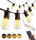 Outdoor String Lights Patio LED Light Outside - 20M 18+1 S14 LED with Remote Control 65ft Porch Lighting IP65 Waterproof - size: 65FT-Remote