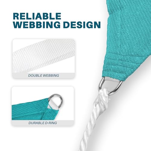 Coarbor 2' x 2' x 2' Sun Shade Sail Canopy Sunshade Outdoor Heavy Duty Triangle Fabric Cloth Screen for Patio Garden Yard Deck Pergola Canopy (Turquoise) - color: Turquoise, size: 2'x2'x2'