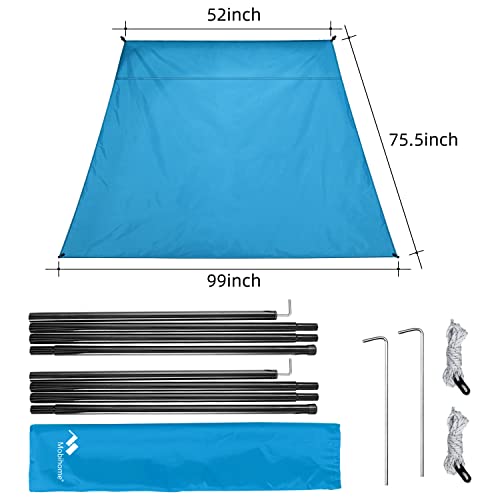 Pop Up Canopy Sun Shelters Shade Tent Pop Up 8.2' X 8.2' - Instant Portable Sports Cabana Umbrella, Easy Set-up and Take Down, with Sun Protection and One Shade Wall Included (Awning Blue) - color: Blue