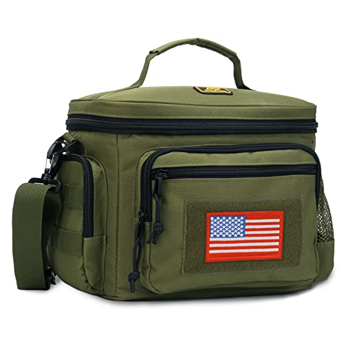 ATRIPACK Lunch Box for Men, Tactical Lunch Bag MOLLE Webbing Leakproof Insulated Large Lunch Cooler Women Adult Meal with Adjustable Shoulder Strap Durable Lunch Pail (Green) - color: Green, size: Medium