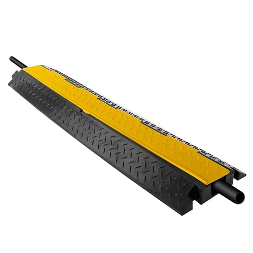 Pyle Durable Cable Protective Ramp Cover - Supports 11000 lbs, Single Channel Heavy Duty Cord Protection with Flip-Open Top Cover, 39.4”x5.11”x1.8” Cable Concealer for Indoor, Outdoor Use - PCBLCO102 - style: 1 Pack