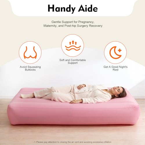 BBL Bed After Surgery for Sleeping, Inflatable Mattress with Hole, Brazilian Butt Lift Recovery Pillow Post Surgery, Air Mattress Sofa Couch for Home, Post-Operative Recovery Beds - color: Pink