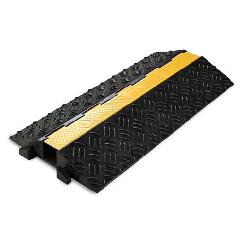 Yescom Cable Ramp Protector 1 Channel Garden Hose Protecitive 44000 Lbs Load Capacity Heavy Duty, 39.37"x22.83"x4.72" Speed Bump for Road, Driveway, Walkway and Commercial Use - size: 3.9"h - 1 Channel