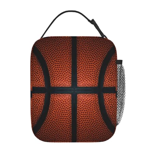 Basketball Ball Sport Appearance Insulated Lunch Bag Portable Reusable Zipper Lunch Box For Men Women Work Picnic Travel Camping - color: Black37