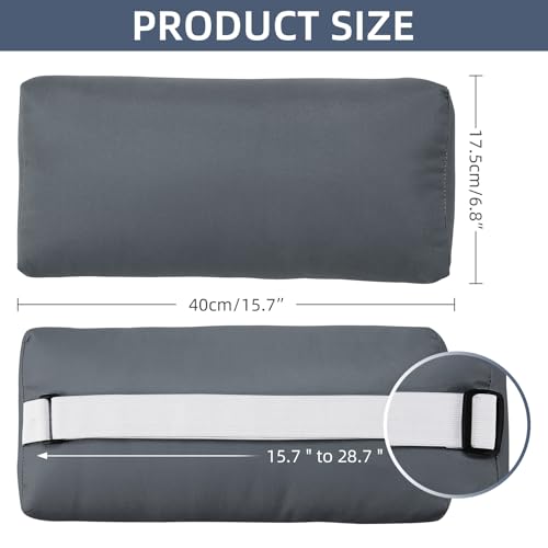 Headrest Pillow for Patio Chaise Lounge Chair, Outdoor Chaise Pillows with Adjustable Elastic Stripe Head Resting Pillows for Recliner Office Chair, Dark Gray 1 Pack - color: Dark Gray