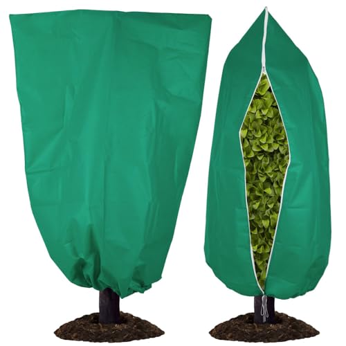 Plant Covers for Cold Nights, Frost Protection Cover for Outdoor Plants 47.2''×70.8'' Reusable Drawstring Zipper Plant Cover for Spring Frost, Shrubs, Small Trees & Potted Plants (2 Pack) - size: 47.2"×70.8"