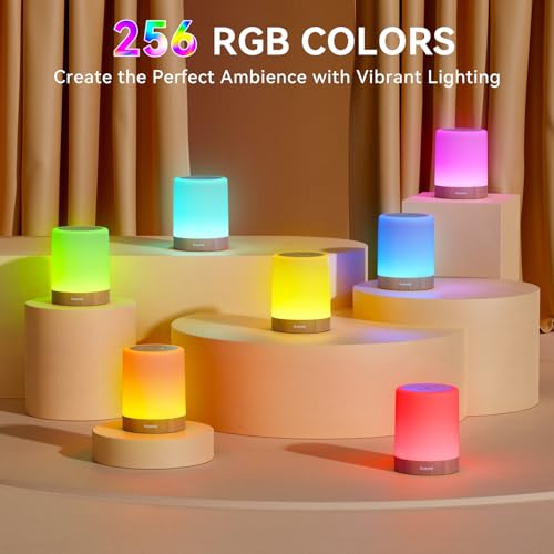 Night Light for Kids Baby, Dimmable Touch Lamp for Nursery, 256 RGB Colors 5 Brightness, Portable Rechargeable Bedside Table Lamp for Nightstand, Kids Night Light for Bedroom Living Room, Dark Brown - color: Dark Brown