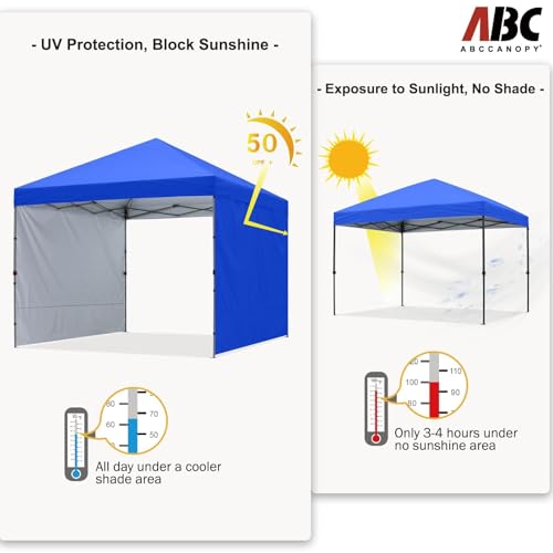 ABCCANOPY Easy Pop up Canopy Tent with 2 Sidewalls for Outdoor Sun Blocking or Rain Protection,10x10, Royal Blue - color: Royal Blue, size: 10x10