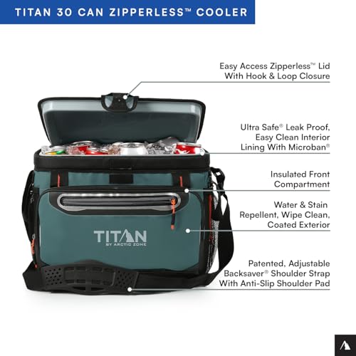 Titan by Arctic Zone Deep Freeze Cooler - Zipperless Hardbody Cooler - Deep Freeze Insulation, HardBody Liner, and SmartShelf - color: Jungle Hunt, size: 30 Can