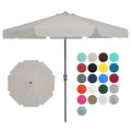 JEAREY 9 FT Patio Umbrella Outdoor, Table Umbrellas Market Umbrella w/Push Button Tilt/Crank, 8 Sturdy Ribs(Fog Gray) - color: Fog Gray
