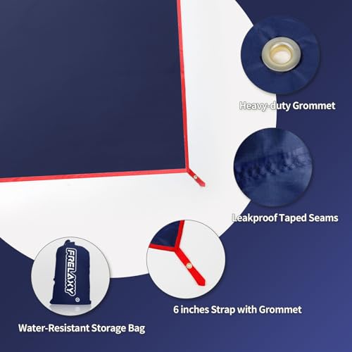 Frelaxy Tent Footprint, Waterproof Camping Tarp, Durable Tent Floor to Elevate Your Camping, Hiking, Backpacking, Hammock, Beach Experience - color: Dark Blue, size: 6 Person—116.5'' x 104''