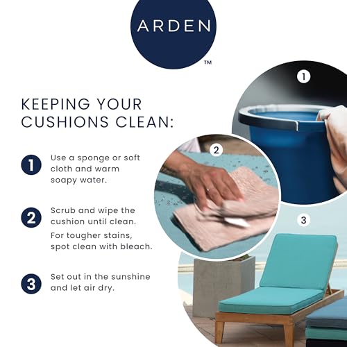 Arden earthFIBER Outdoor Dining Chair Cushion, 20 x 20, Rain-Proof, Fade Resistant, Navy Blue King Palm - color: Navy Blue King Palm, size: 1 Pack, style: Polyfill