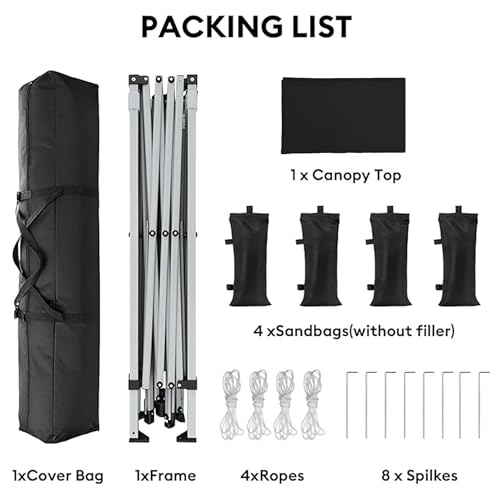 SANWAY 10x10 Pop Up Canopy Tent, One Push Setup, Heavy Duty Portable for Beach Camping Parties with Vents - Black - color: Black