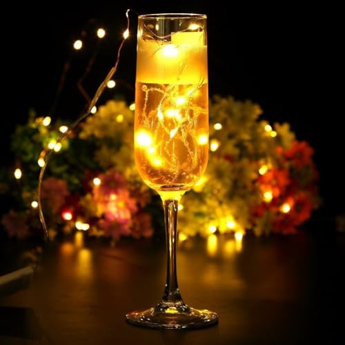 XINKAITE Waterproof LED Fairy String Lights Starry,Battery Operated String Lights no Timer for Indoor&Outdoor Decoration Wedding Christmas Holiday. (Warm White, 10Ft/2pc) - color: Warm White, size: 10ft*2pcs