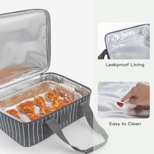 Fun Elements Casserole Carrier for Hot or Cold Food, Insulated Casserole Dish Carrier, Thermal Lasagna Lugger Tote for Potluck Parties/Picnic/Cookouts, Fits 9"×13" Baking Dish, Grey - style: Single