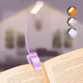 Gritin 9 LED Rechargeable Book Light for Reading in Bed - Eye Caring 3 Color Temperatures,Stepless Dimming Brightness,80 Hrs Runtime Small Lightweight Clip On Book Reading Light for Studying-Purple - color: Purple
