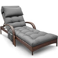 Outdoor Chaise Lounge Chair Cushion, Waterproof Outdoor Chair Cushions for Patio Furniture, 71 x 21 x 4 Inches Replacement Chaise Lounge Cushion with Ties (Grey) - color: Grey