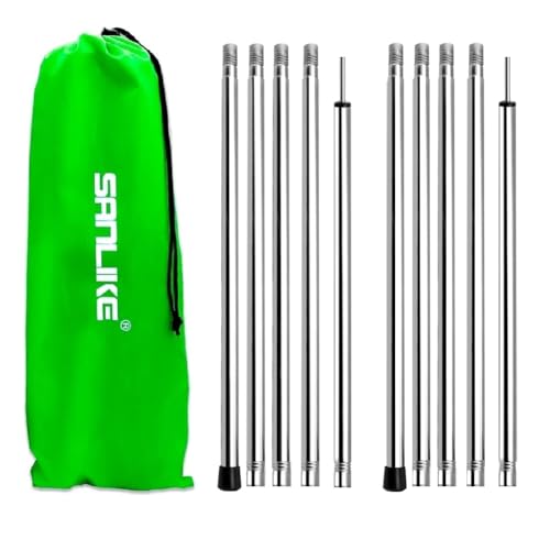 SANLIKE Tent Poles for Tarp, 6.6' Tarp Poles Set of 2, Tent Poles Replacement, Telescoping Pole, Canopy Poles, Camping Poles for Rooftop Tents, Trekking Poles for Rain Fly, Camper, Awning - color: 6.6' - Set of 2 - 0.75'' Dia