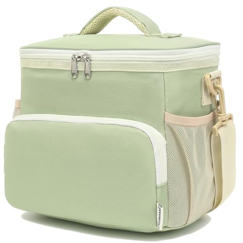 Insulated Lunch Bag for Adult/Women/Men, Reusable Large Lunch Box Cooler Soft Leakproof Tote, Thermal Meal Prep Lunch Pail with Adjustable Shoulder Strap for Picnic/Travel/Office,Grass Green - color: Grass Green