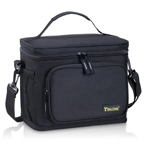 BALEINE Insulated Lunch Bag for Men Women, 22 Can Leakproof Cooler Bag with Adjustable Shoulder Strap for Work Picnic, Lunch Box for Women Men (Large, Black) - color: Black, size: Large