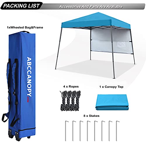 ABCCANOPY Stable Pop Up Beach Tent with Backpack Bag, 12 x 12 ft Base / 10 x 10 ft Top, Sky Blue - color: Sky Blue, size: 12x12